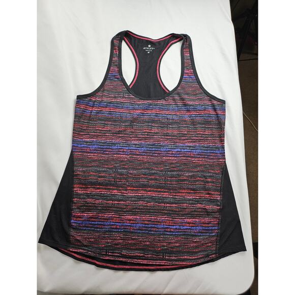 Athleta Women's Tank Top Shirt Multicolor Stripe Stretch Scoop Neck size M - Picture 9 of 11